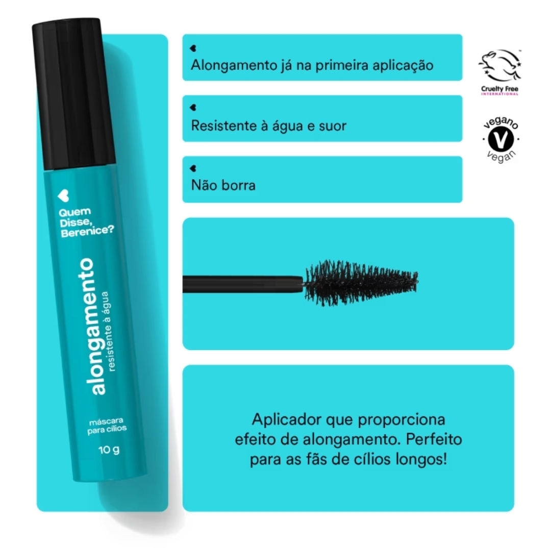 Máscara De Cílios Alongamento Resistente à Água 10g